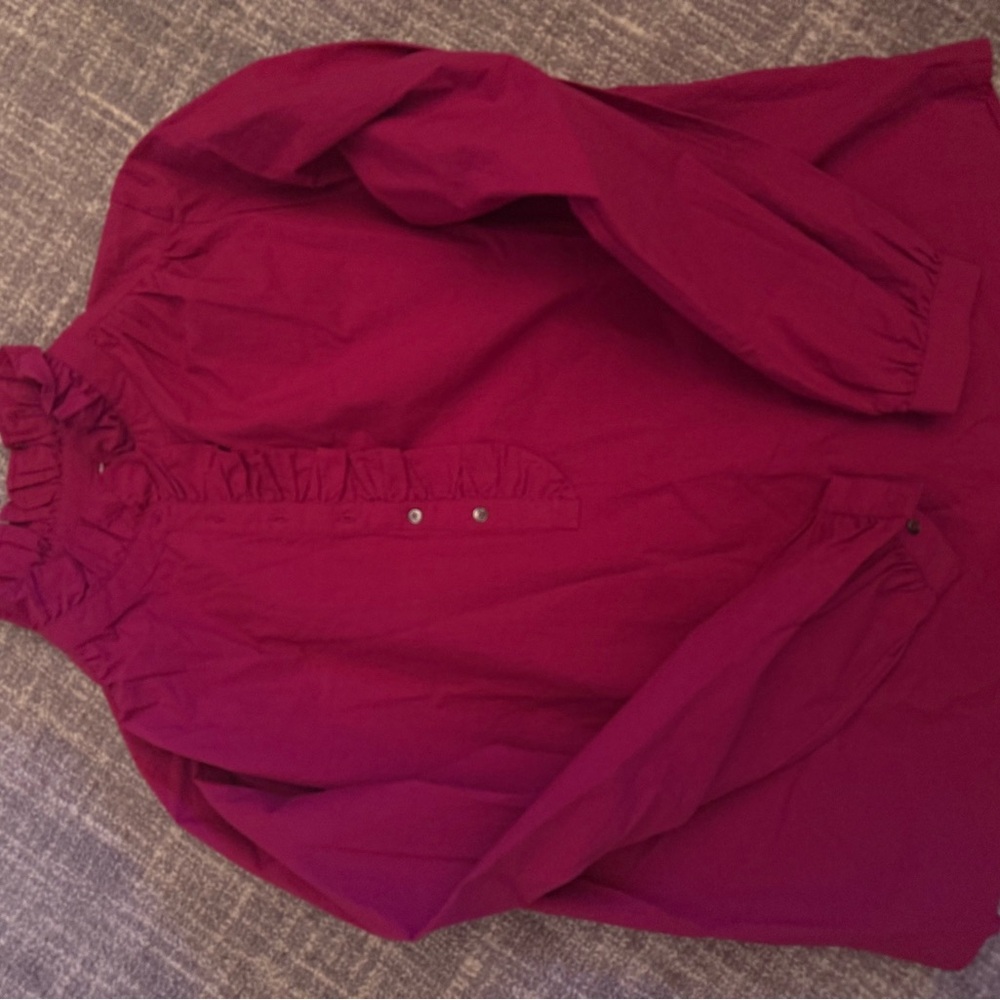 XiRENA Fuchsia Ruffled Blouse nwt - Picture 2 of 4